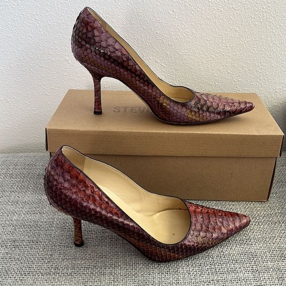 Jimmy Choo Shoes Womens Pink Yellow Snakeskin Pump Heels - fits a 7.5-8 - Picture 1 of 8